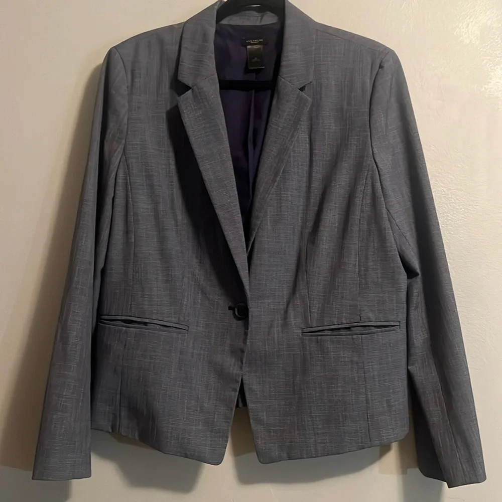 Ann Taylor Loft 16 Gray Blazer Jacket